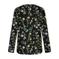 thumbnail image 4 of Uootdi Womens Tops Women's Long Sleeve Shirts Button Down Trendy Flower Graphic Pleated Gift Shirts Casual Dressy Tunic Tees Fal l, 4 of 6