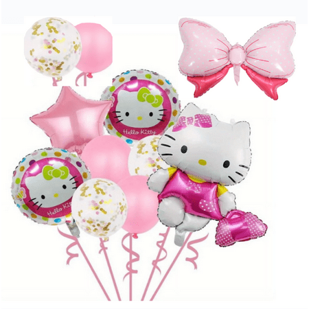 Bright 11 Pieces Hello Kitty Aluminium Foil Party Balloons Supplies Decorations