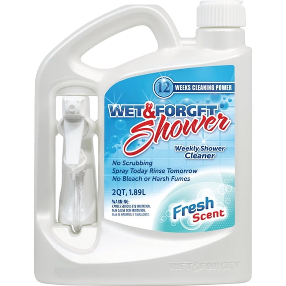 Wet & Forget Shower Cleaner Multi-Surface Weekly No Scrub, Bleach-Free Formula, Vanilla Scent, 64 Fluid Ounces 4 Pack