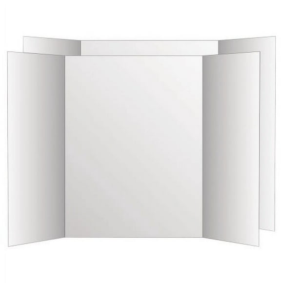 Eco Brites Two Cool Tri-Fold Poster Board, 36 x 48, White/White, 6/Carton (26790)