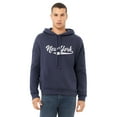 thumbnail image 2 of Daxton Adult Unisex Pullover USA Cities State Script Hoodie Fleece Sweatshirt, New York Navy White, L, 2 of 2