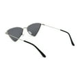 thumbnail image 4 of Womens Metal Rim Triangular Pimp Style Cat Eye Sunglasses Silver Black, 4 of 4