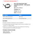 thumbnail image 2 of Rear Left Parking Brake Cable - Compatible with 2001 - 2006 Hyundai Elantra - AC Delco, 2 of 2