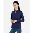 thumbnail image 2 of CORE365 CE418W Women's Origin Performance Pique Quarter-Zip Pullover-Classic Navy Heather/ Carbon-XS, 2 of 6