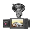 thumbnail image 4 of Cámara Dash 3 cámaras Dash Cam 2in Clear Car Espejo retrovisor Grabación de video del automóvil Videocámara Grabadora de cámara de automóvil en varios idiomas Grabadora de conducción de seguridad au, 4 of 8