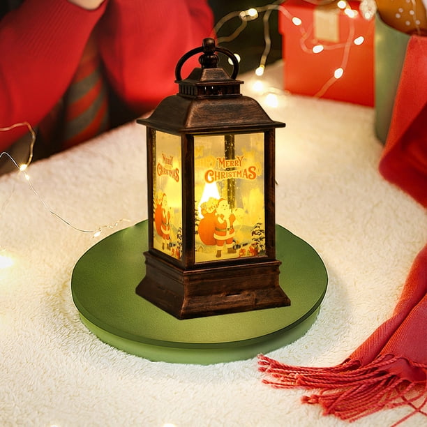 Decoración navideña iluminada con batería que incluye luces LED transparentes, farol colgante para árbol de Navidad, accesorios novedosos, luces para fiestas navideñas, candelabros para el hogar,