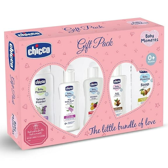 Chicco Baby Moments Essential Set Pink, Gift Set for Babies, 0m 