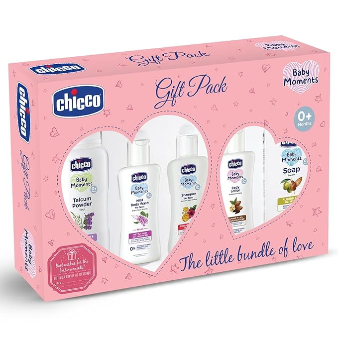 Chicco Baby Moments Essential Set Pink, Gift Set for Babies, 0m+