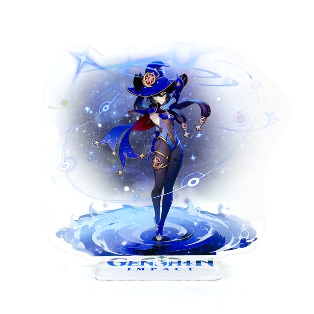 Genshin Impact Mondstadt personajes Lisa Fischl Sucrose Noelle figura acrílica con soporte modelo placa soporte topper anime Gao Jinjia LED