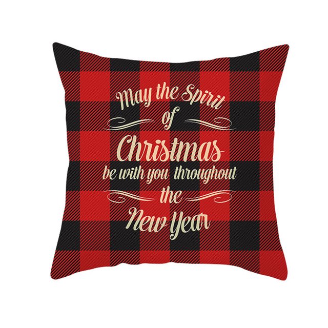 Funda de almohada de estilo navideño Funda de cojín a cuadros rojos Funda de almohada cuadrada 450 * Abanopi Funda de almohada