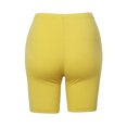 thumbnail image 3 of A2Y Women's Basic Solid Premium Cotton Mid Thigh High Rise Biker Bermuda Shorts Yellow S, 3 of 5