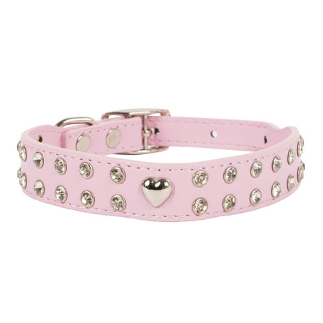 Vibrant Life Rhinestone Fashion Dog Collar, Pink, Medium