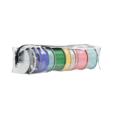 Everything Mary 12" Clear Ribbon Storage Box – Craft Organizer for Ribbon, Tools & Accessories