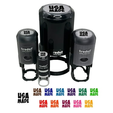 USA Made Fun Text Self-Inking Rubber Stamp Ink Stamper - Black Ink - Mini 1/2 Inch