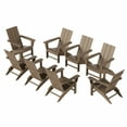 thumbnail image 2 of WestinTrends Ashore All-Weather Poly Lumber Adirondack Chairs, Foldable Modern Farmhouse Design, Outdoor Patio Seating, Set of 8, Weathered Wood, 2 of 7
