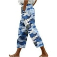 thumbnail image 3 of QATAINLAV Cropped Pants for Women 2025 Fashion Camo Beach Vacation Clothes 2025 Summer Casual Drawstring Capri Pants Plus Size Ladies Capris with Pockets Multicolor 5XL Mothers Day Gifts, 3 of 6