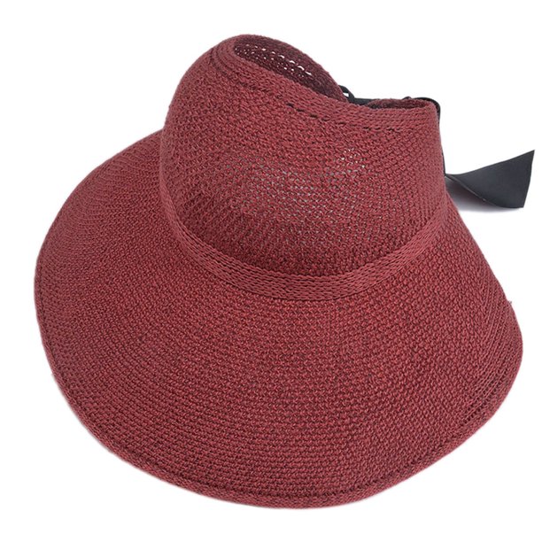 Greeniant Mujeres Lady Girl Beach Brim verano plegable viaje sol algodón hilo sombrero gorra nuevo Escalada ladrillo rojo A rayas Greeniant HW5449-13