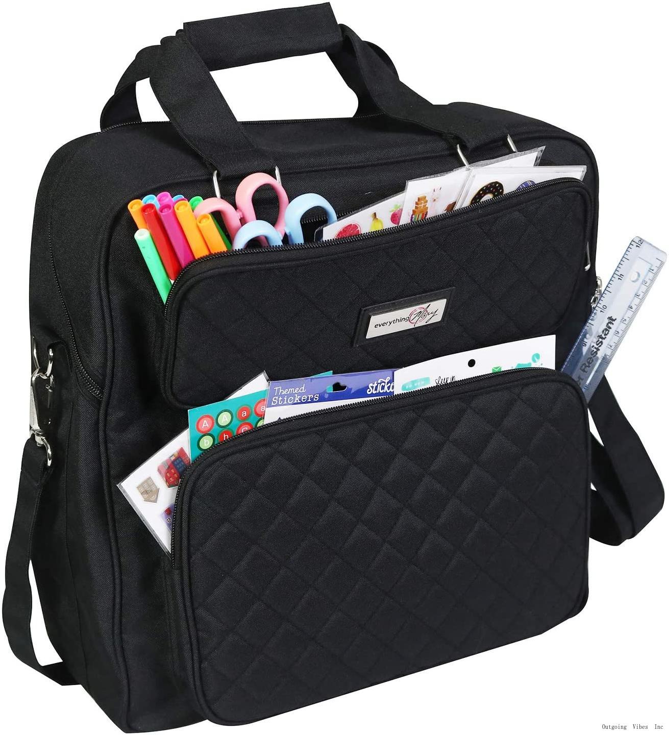 Scrapbook Craft Storage Organizer Case Bag, Black For Sewing, Crochet