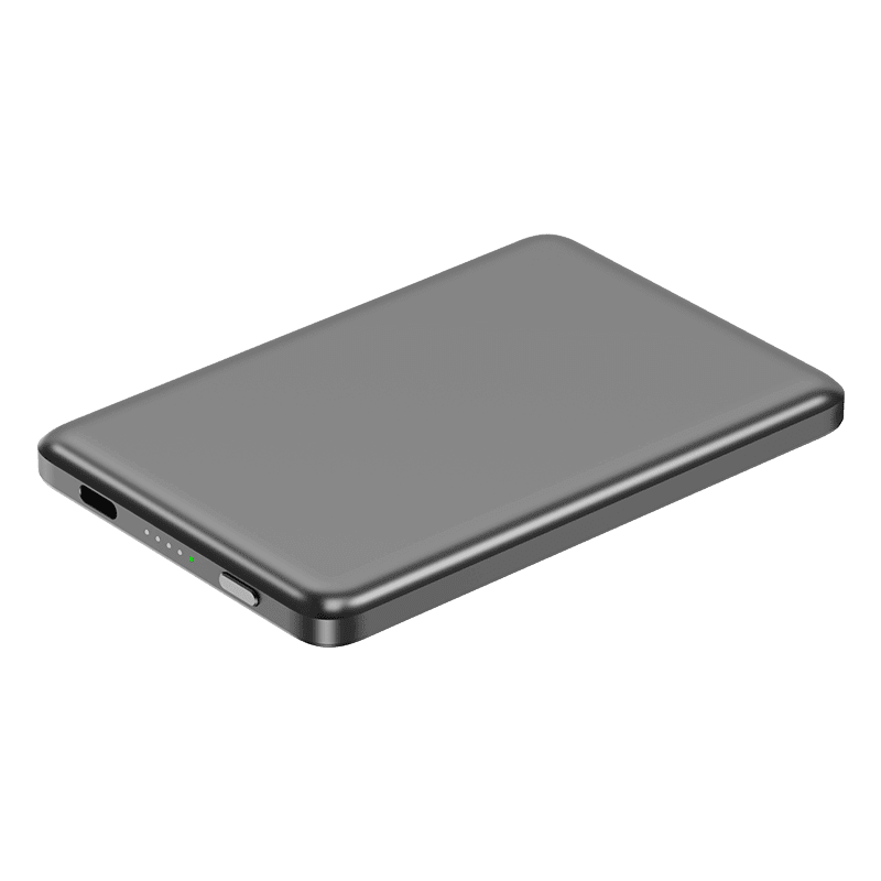 XYZtech X Blade 5K Wireless Power Bank - 5000 mAh - 0.3" Metal Casing Design, Compatible with iPhone and Samsung, Gray