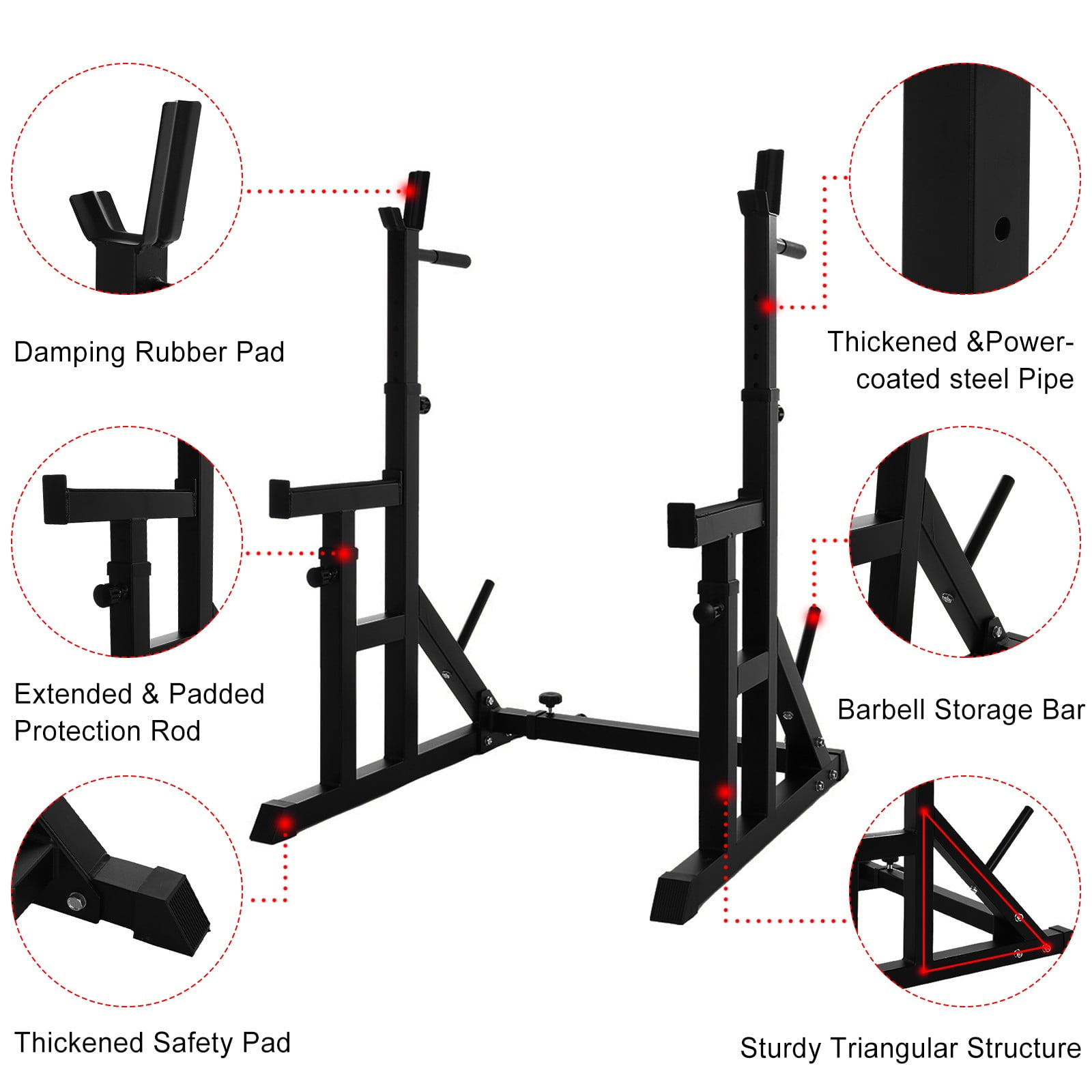 Squat Rack Stand,Barbell Rack,Bench Press Rack Stand Home Gym Adjustable Weight Rack 2200Lbs