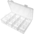 thumbnail image 1 of y Bead Organizer Box, 1 Pack 12 Grids Plastic Storage Box with 18 Removable Grids Compartments, Small Plastic Jewelry Organizer Box for Beads Jewelry Earring Cosmetics Craft Tackle, 1 of 5
