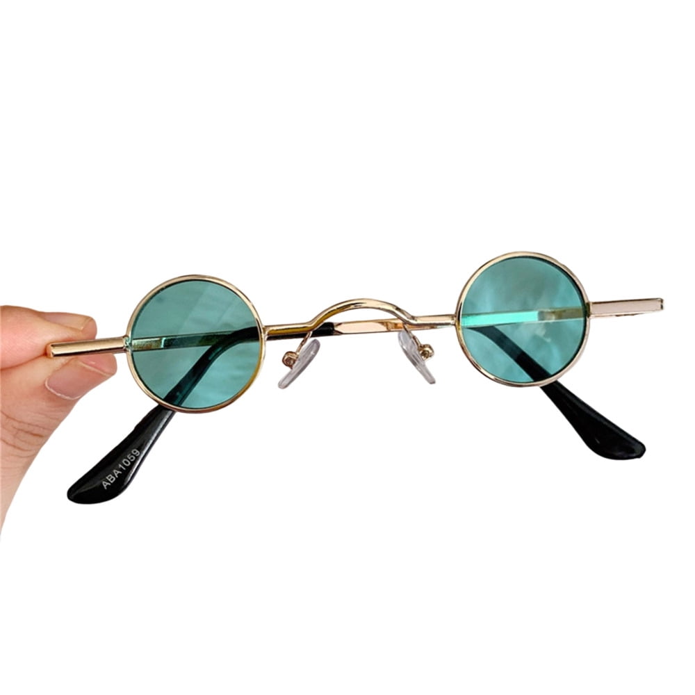 Amazon.com: Retro Extra Small Round Circle Mirrored Lens 70s Groovy Hippie  Sunglasses Gold Green : Clothing, Shoes & Jewelry
