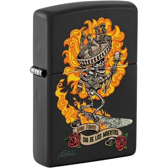 Zippo - Customized Message for Rick Rietveld Day of The Dead - Black Matte 48954