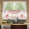 thumbnail image 4 of Yayeee Kitchen Curtains Tier Set of 2 Light Filtering 57"x36" Over Sink Window Panels, White Starfish, 4 of 7