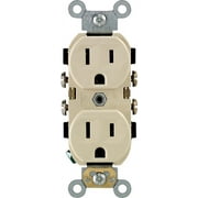 Leviton S01-0BR15-OIS Ivory Commercial Grade Straight Blade Duplex Receptacle