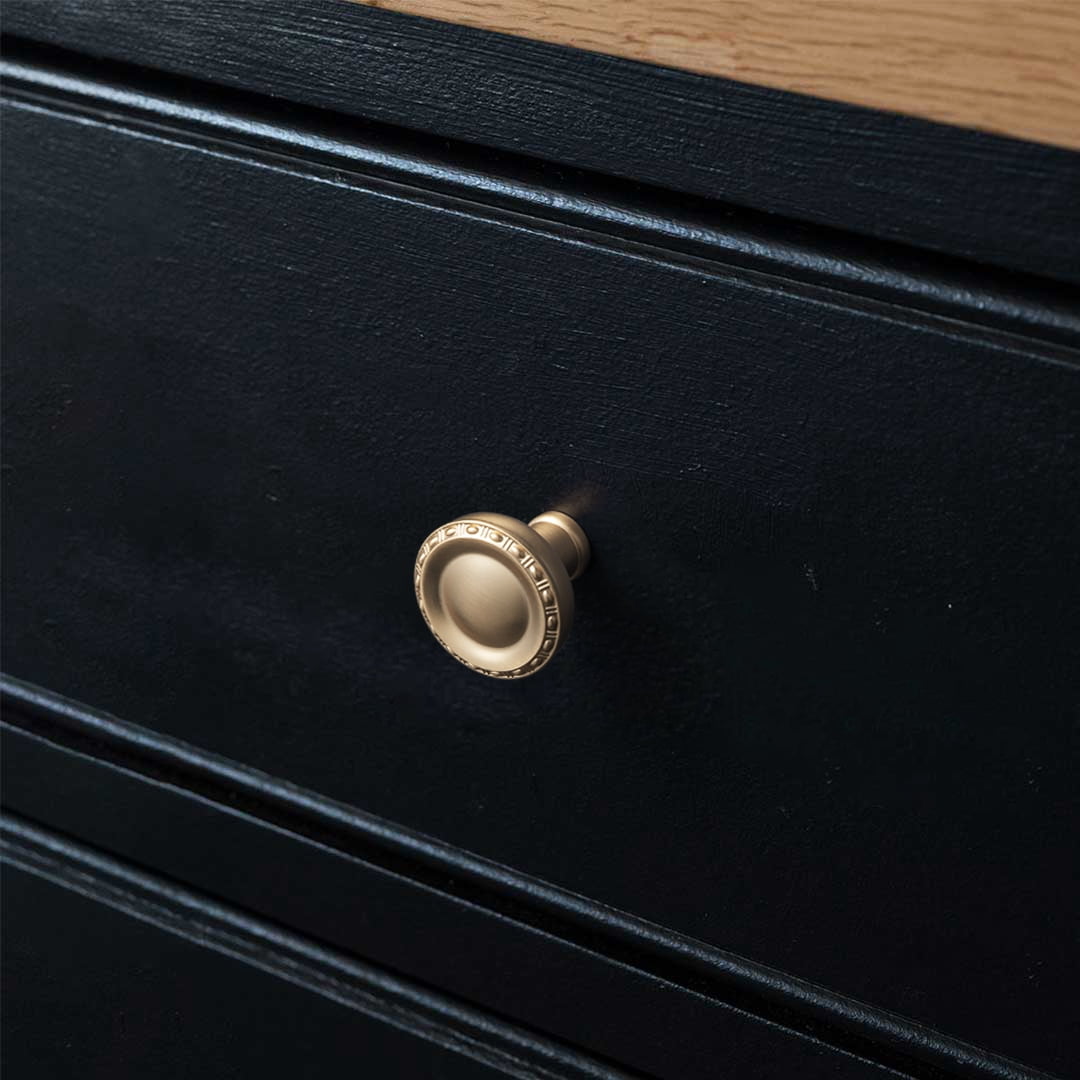 Goo-Ki 6 Pack Champagne Bronze Cabinet Drawer Knobs, Zinc Alloy 1.3" Dia Cabinet Handles for Bar Cupboard Closet Wardrobe