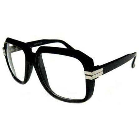 BLACK Old School Rapper Glasses Run Dmc Clear Lenses Fashion Sunglasses
