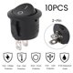 thumbnail image 2 of Muyoka MTFun 10PC 12V ON OFF interruptor basculante redondo coche 2 pines Dash barco Van set 20mm pequeño negro redondo basculante Muyoka Hogar, 2 of 7