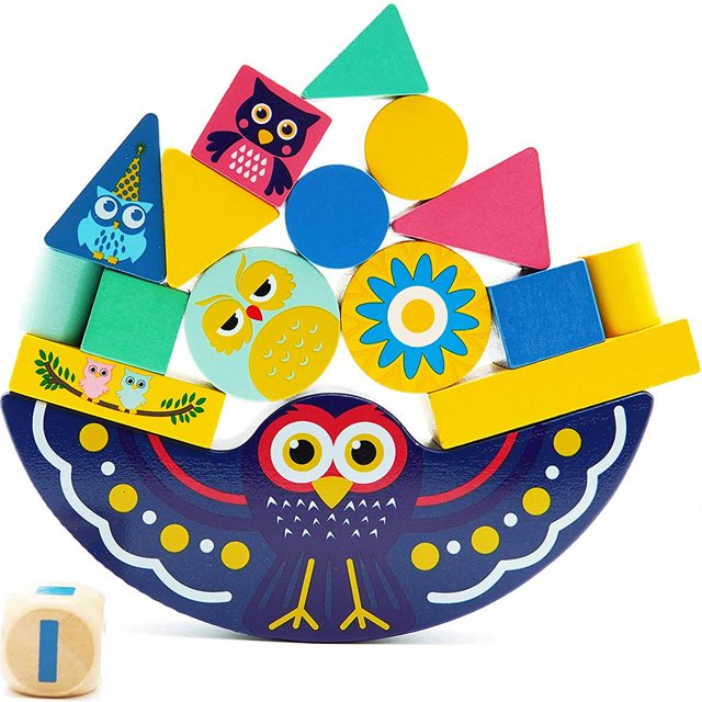 Juego De Apilamiento De Búho De Madera Para Niños, Bloques De Equilibrio, Juguete Educativo Para Edades Tempranas, Habilidades Motoras Finas Y Juguete De Clasificación De Formas Cateissary FN005648-00