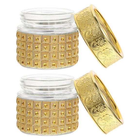 2pcs Small Glass Jars With Lids Cream Jar Small Lotion Round Empty Cosmetic Containers Portable Travel Storage Jars Travel Containers For Lotions Creams