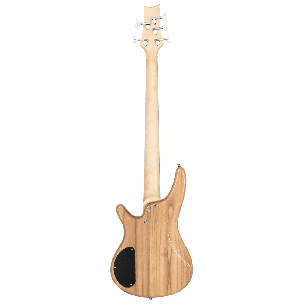 Tcbosik 5 String Electric Bass Guitar with Bag, Strap, Pick and Wrench Tool, Beginner Set for Adults, Natural
