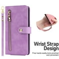 thumbnail image 2 of Dteck Crossbody Wallet Case Compatible with iPhone 11, Premium PU Leather Zipper Folio Wallet with Wrist Strap Shoulder Strap Magnetic Closure Built-in Kickstand Protective Case,Light Purple, 2 of 5