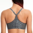 thumbnail image 3 of MELENECA Female Racerback Front Closure Unlined Underwire Bra for Women Anthracite 40G, 3 of 5