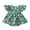Dark Green, variant on goowrom Baby Girl's Romper, Rabbit Floral Print Flying Sleeve Round Neck Snap Crotch Dress Style Infant Girl Bodysuit