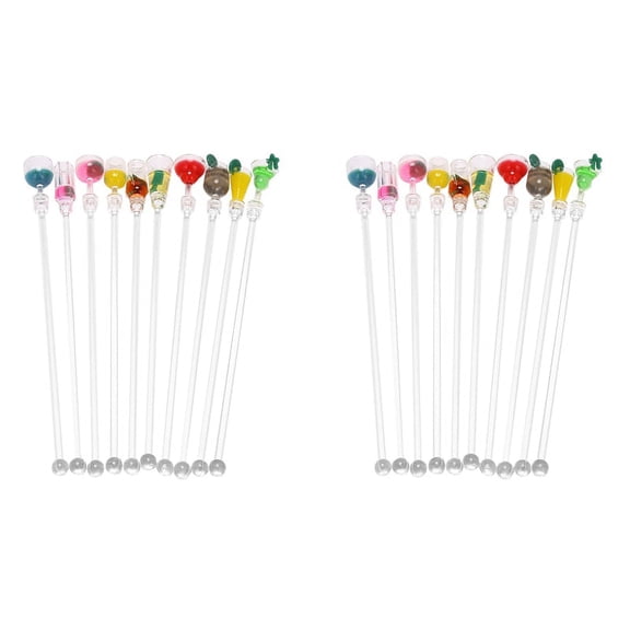 20Pcs Cocktail Stirrer Drink Mixing Stick Set Acrylic Cocktail Mixer Blender Bar Supplies Swizzle Stirrer,20 x swizzle stick,Transparent color