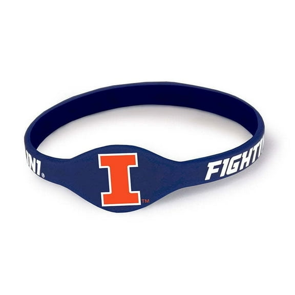 Fan Frenzy Gifts Illinois Fighting Illini Officially Licensed Illinois Silicone Bracelet
