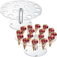 thumbnail image 2 of 4 Pack Ice Cream Cone Holder, 16 Holes Acrylic Ice Cream Cone Display Stand, Clear Waffle Hand Roll Sushi Display Rack, 2 of 8