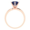 thumbnail image 4 of 2 ctw Solitaire Anniversary Ring for Women | Round Cut Simulated Blue Sapphire | Hyperallergenic Solid 18K Rose Gold, 4 of 5