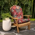 thumbnail image 3 of ARDEN earthFIBER Rocking Chair Cushion, Set of 2, 21.5 x 48, Rain-Proof, Fade Resistant, Cushions for Rocking and Adirondack Chairs 21.5 x 48, Luau Red Tropical Floral, 3 of 9