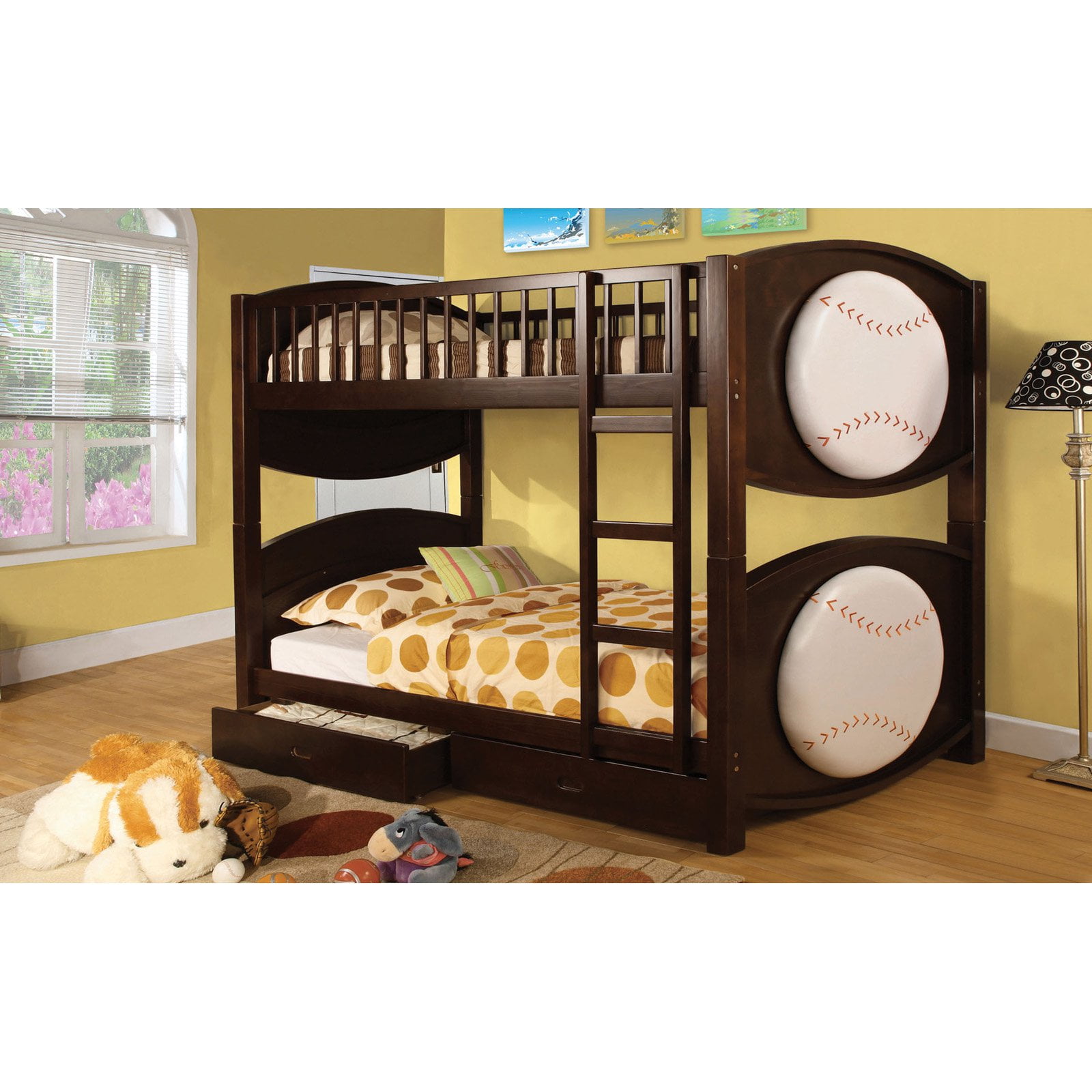 Furniture Of America Baseball Twin Over Bunk Bed With Storage Furniture Of America Baseball Twin Over Bunk Bed With Storage Drawers Com