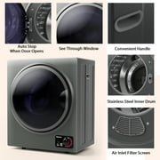 Costway Electric Tumble Compact Laundry Dryer Stainless Steel Wall Mounted 1.5 cu .ft.
