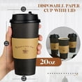 thumbnail image 2 of Tazas de café de papel LITOPAK, paquete de 50 unidades, con tapas, fundas y barras, 2 of 7