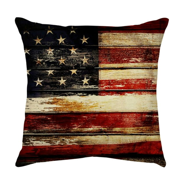 Up to 65% Off SMihono Independence Day Pillowcase Cartoon Style Linen Digital Printing Pillowcase