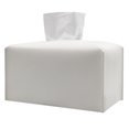 thumbnail image 1 of Juego de caja de pañuelos blanca, cuero PU, soporte de almacenamiento rectangular para baño, accesorios de baño, tocador de baño, 1 of 5