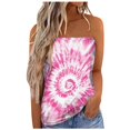 thumbnail image 1 of MIASHUI Blouse Tube Imprimée pour Femmes Vacances d'Été Décontractée Sans Bretelles Bandeau Débardeur, Rose Vif, G, 1 of 5