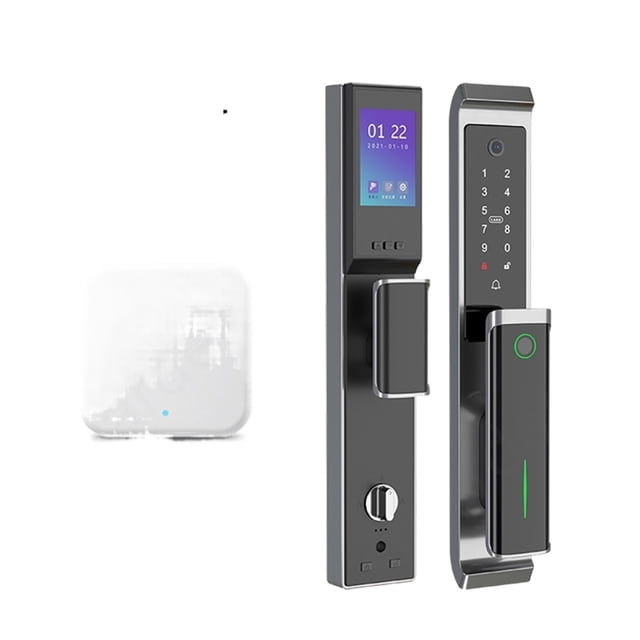 Door Lock, Tuya Electronic Smart Door Lock with Biometric Fingerprint Password APP Key Unlock USB Emergency Charge Keyless Entry Knobs Lock ,Easy to Install